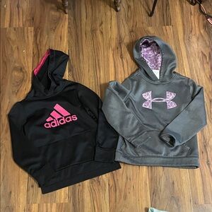 Girls Adidas and Under Armor hoodie - Medium